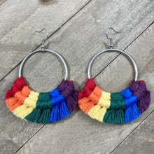 Load image into Gallery viewer, Lg Rainbow Fringe Earrings
