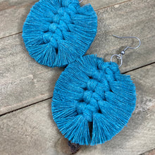 Load image into Gallery viewer, Feather Fringe Earrings - Turquoise &amp; Silver
