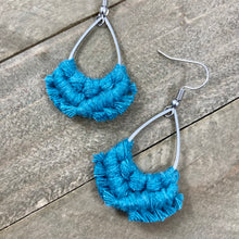 Load image into Gallery viewer, Small Teardrop Fringe Earrings - Turquoise Blue
