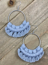 Load image into Gallery viewer, Large Fringe Earrings - Gray &amp; Silver
