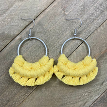 Load image into Gallery viewer, Small Fringe Earrings - Light Yellow &amp; Silver
