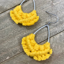Load image into Gallery viewer, Small Teardrop Fringe Earrings - Bright Yellow
