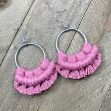 Load image into Gallery viewer, Small Fringe Earrings - Bubblegum Pink &amp; Silver

