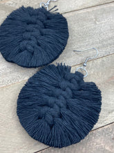 Load image into Gallery viewer, Boho Feather Fringe Earrings - Black
