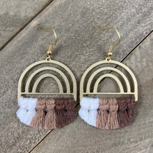 Load image into Gallery viewer, Brass Rainbow Earrings - Natural, Mocha, Brown
